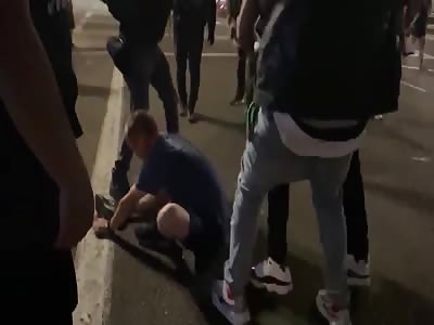 Black Lives Matter Members Soccer Kick A White Man