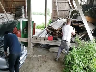 Guy Passes Out During A Chainsaw Prank