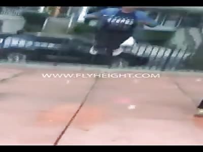 Little Boy Gets Wiped Out At A Playground