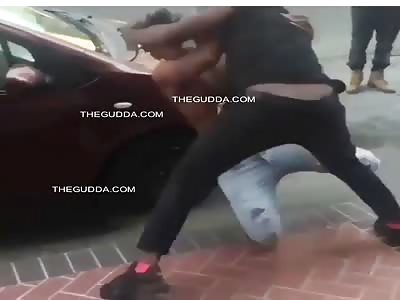 Dude gets beat so bad part of his tongue falls off...