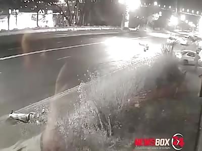 The driver dropped three pedestrians and escaped