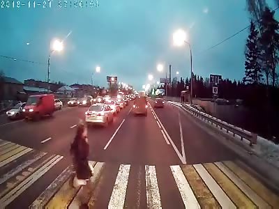 A broken girl in a car school flew a few yards, then got up and went