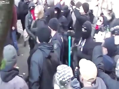 Leftist mob attack peaceful patriot prayer march