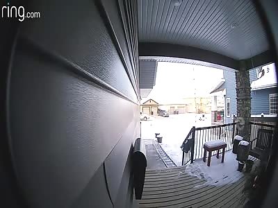 Canadian man painfully falls putting up Christmas lights when his ladd