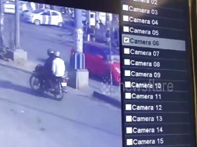 Shocking incident; A cop was dragged by rogue driver on his car bonet 