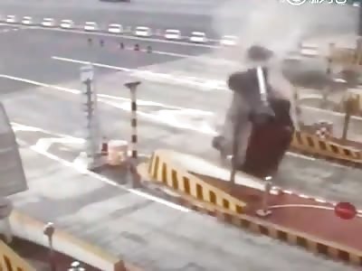 Drowsy Driver Launches Car Into the Air 