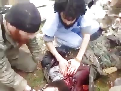 Soldier isis in the last seconds of life after being shot in the heart