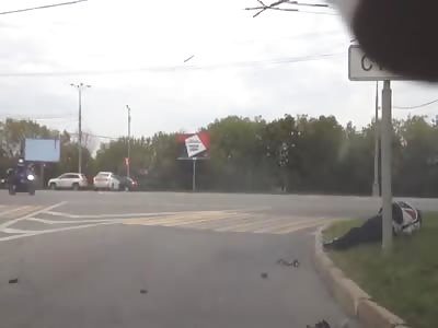 Motorcycle and motorcycle accident flies