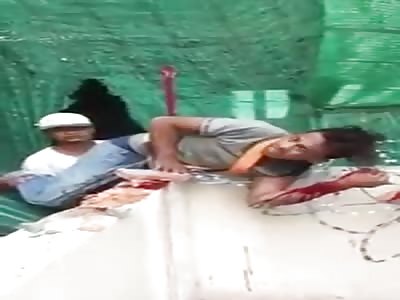 Man falls and Gets Impaled (Still Alive in Horrible Agony)