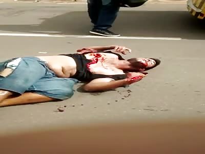 Man Agonizing to Death with Horrible Chest Trauma