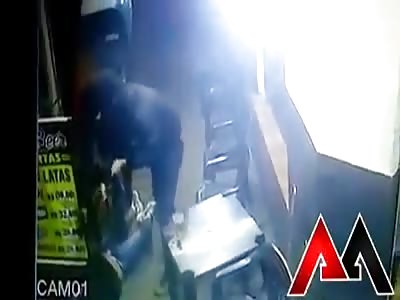 Man being shot 45 shots