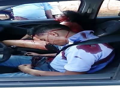 man and woman agonizing with several shots