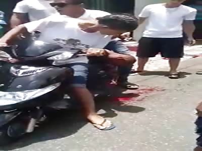 Young man shot has a terrible distress