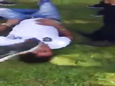 Villagers beat man with punch and kick