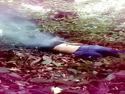 Sexy Woman Found Burning in the Middle of the Forest