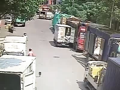 Horrific explosion,man flies several meters high