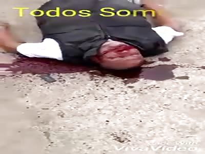 Thief agonizing after get shot 