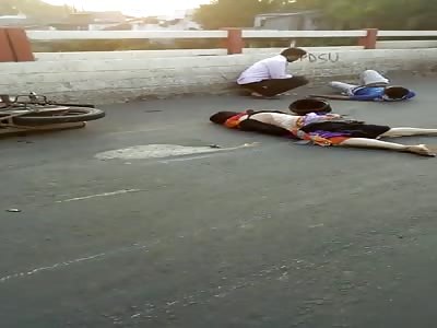 Accident  with bike and woman