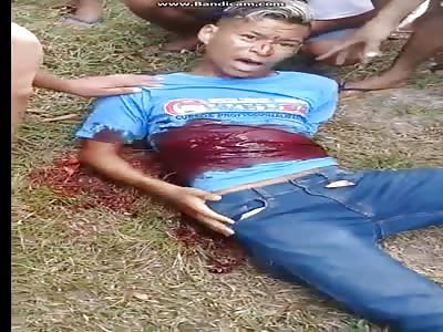 thief agonizing after get several shot and writhes in pain