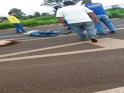 Horrific accident in line The road 