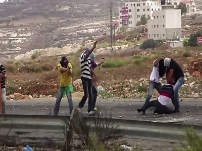 confrontation between soldiers and civilians