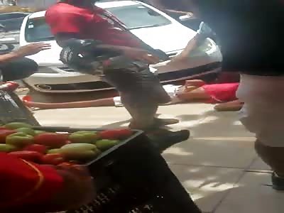 man brutally beaten and agonizing after kick in the face 