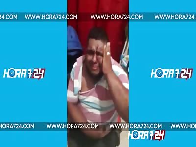 Crying Fat Man is Beaten for Stealing