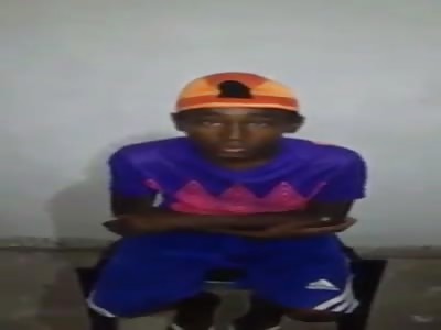 Young Brazilian thief takes a punishment like a man