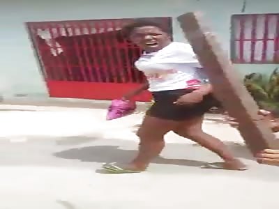 Woman with Mental Health Problems Beaten for Shits by Young Girls in Brazil