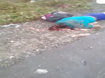 Horrific accident in line The road 