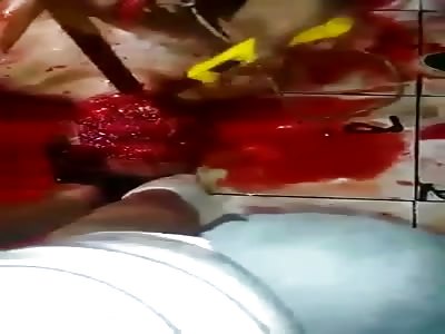 Horrible Razor Blade Beheading of a Faceless Man in Agony