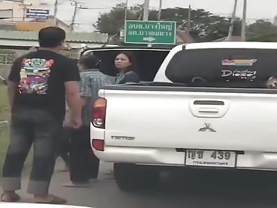 Man with rage hits a family