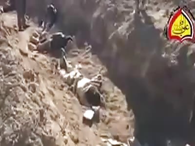 ISIS Dead litter a ditch near Mosul