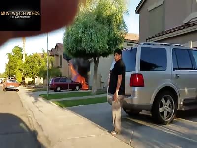 Massive House Fire Caught On Camera