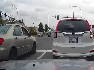 Lady gets rum over ... Tersection