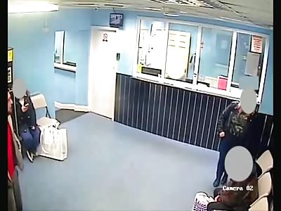 man BITES woman's ear outside taxi office 