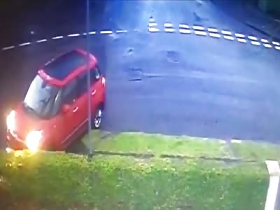 three vehicles crashing into same house 