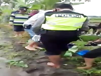 dead guy laying in the street