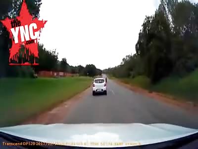 crazy man deliberately throws himself in front of a car