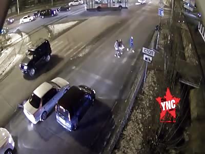 Man run over by car  no one helps him 