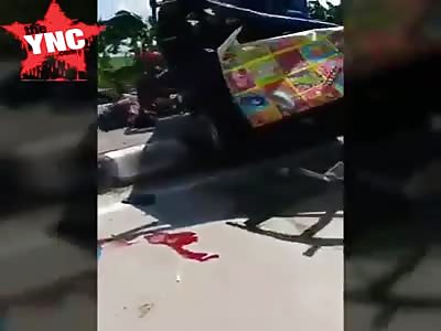 A pickup truck comes for the dead 