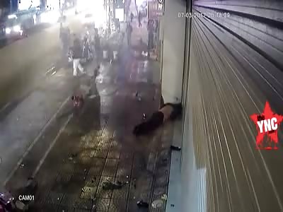 man has cardiac arrest after being flew into  some shop shutters