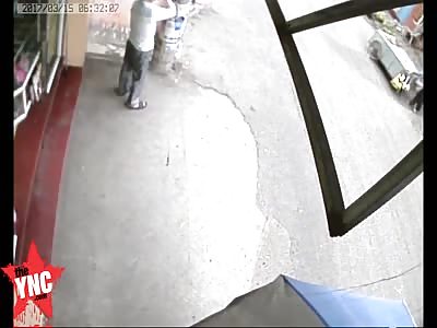 motorcycle runs over  youth head