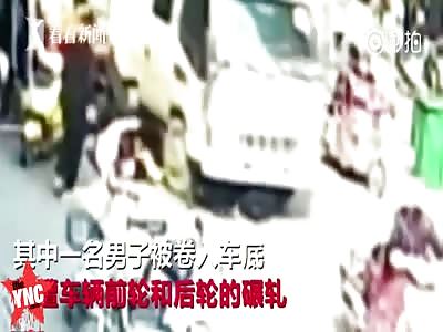 lady is crushed by truck