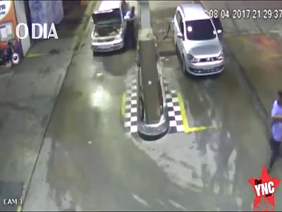 woman is killed when her car explodes at a petrol station 