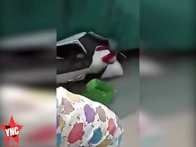 truck container  crushed a  automobile kills 2 inside 