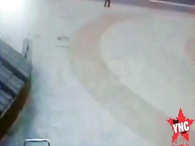 A drunk  driver being chased by police runs over and kills a woman