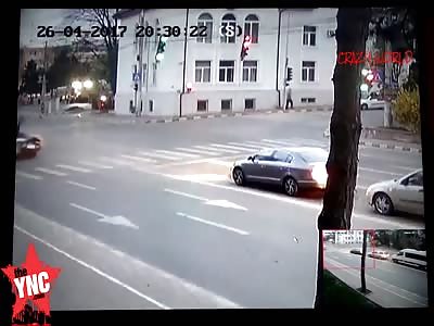 violent BMW destroys motorcycle  