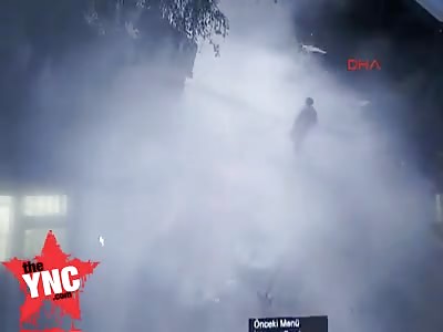 One person died when a   brick  wall collapse on him