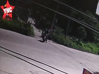 a crane crushes mans head while on his bike 